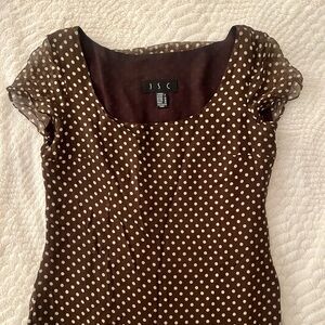 Vintage brown polka dot maxi dress